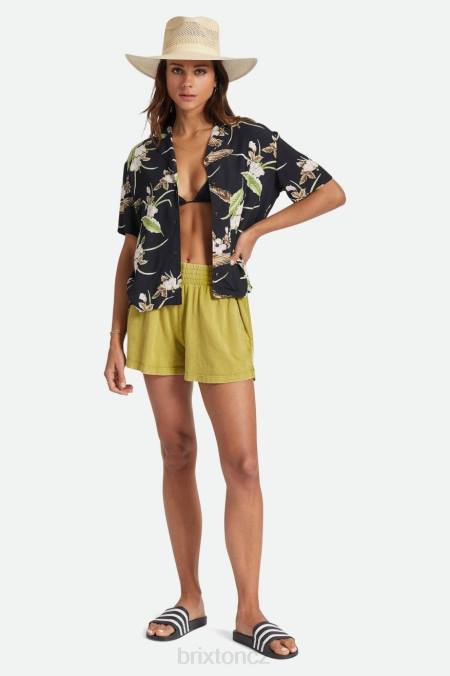 Černá Brixton ženy bunker paradise s/s tkaná košile 4DHP417 oděv