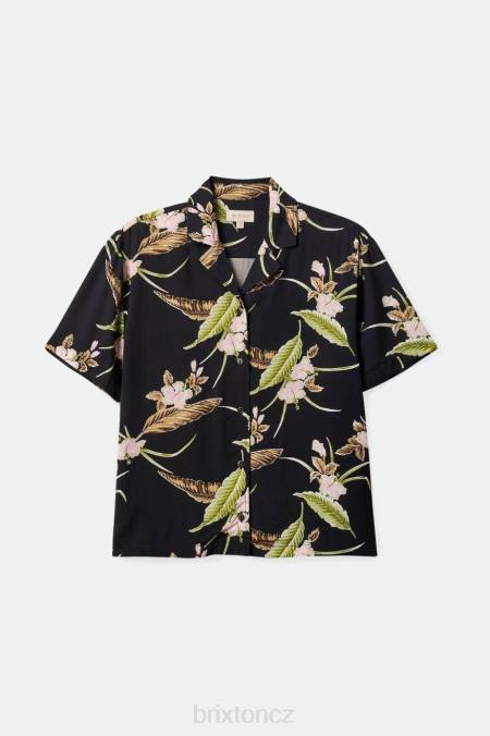Černá Brixton ženy bunker paradise s/s tkaná košile 4DHP417 oděv
