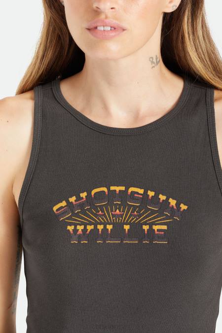 vyprané černé Brixton ženy tílko s brokovnicí willie nelson 4DHP458 oděv