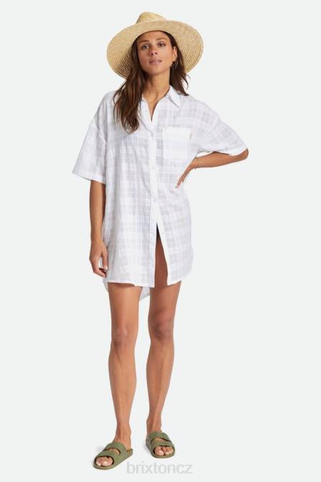bílý Brixton ženy leon s/s overshirt šaty 4DHP421 oděv