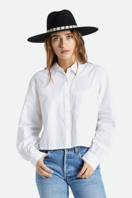 bílý Brixton ženy ústup l/s tkaný 4DHP445 oděv
