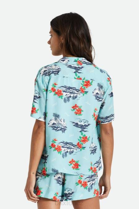 kanálová modrá Brixton ženy bunkr paradise s/s tkaný 4DHP418 oděv