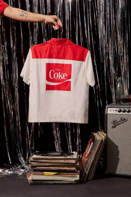 koksově červené Brixton ženy coca-cola bunker block s/s tkaný 4DHP456 oděv