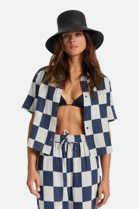 umyté námořnictvo Brixton ženy mykonos boxy s/s tkané 4DHP413 oděv