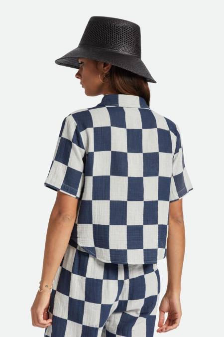 umyté námořnictvo Brixton ženy mykonos boxy s/s tkané 4DHP413 oděv