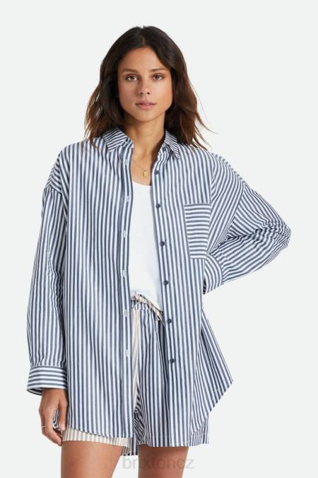 umyté námořnictvo Brixton ženy sidney oversized l/s tkaný 4DHP449 oděv