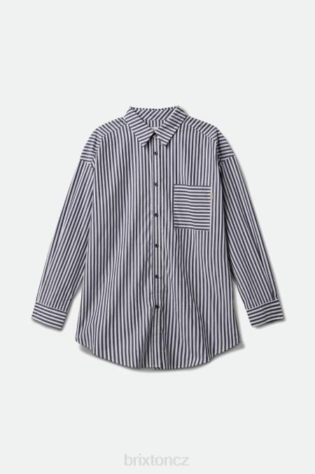 umyté námořnictvo Brixton ženy sidney oversized l/s tkaný 4DHP449 oděv