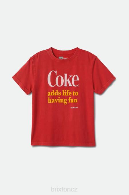 koksově červené Brixton ženy coca-cola baví vintage crew tee 4DHP453 oděv