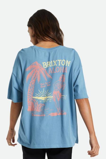 modré nebe Brixton ženy oversized boyfriend triko super 4DHP455 oděv