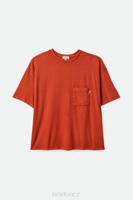 spálená do červena Brixton ženy bezstarostné oversized boyfriend kapesní tričko 4DHP439 oděv