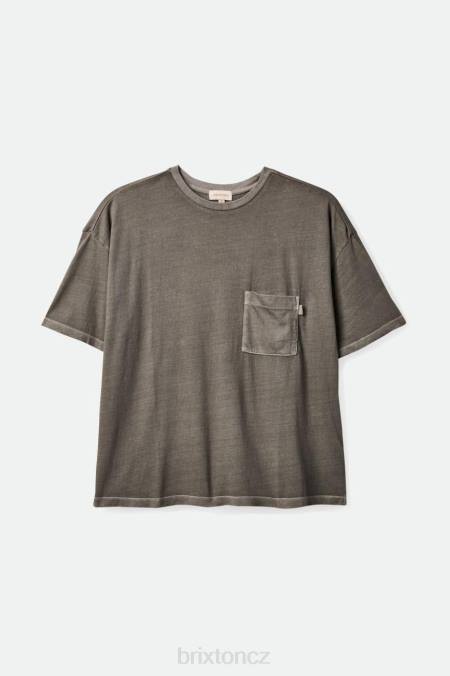 vyprané černé Brixton ženy bezstarostné oversized boyfriend kapesní tričko 4DHP438 oděv