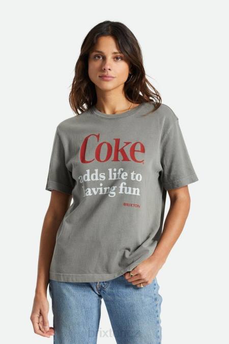vyprané černé Brixton ženy coca-cola baví vintage crew tee 4DHP452 oděv